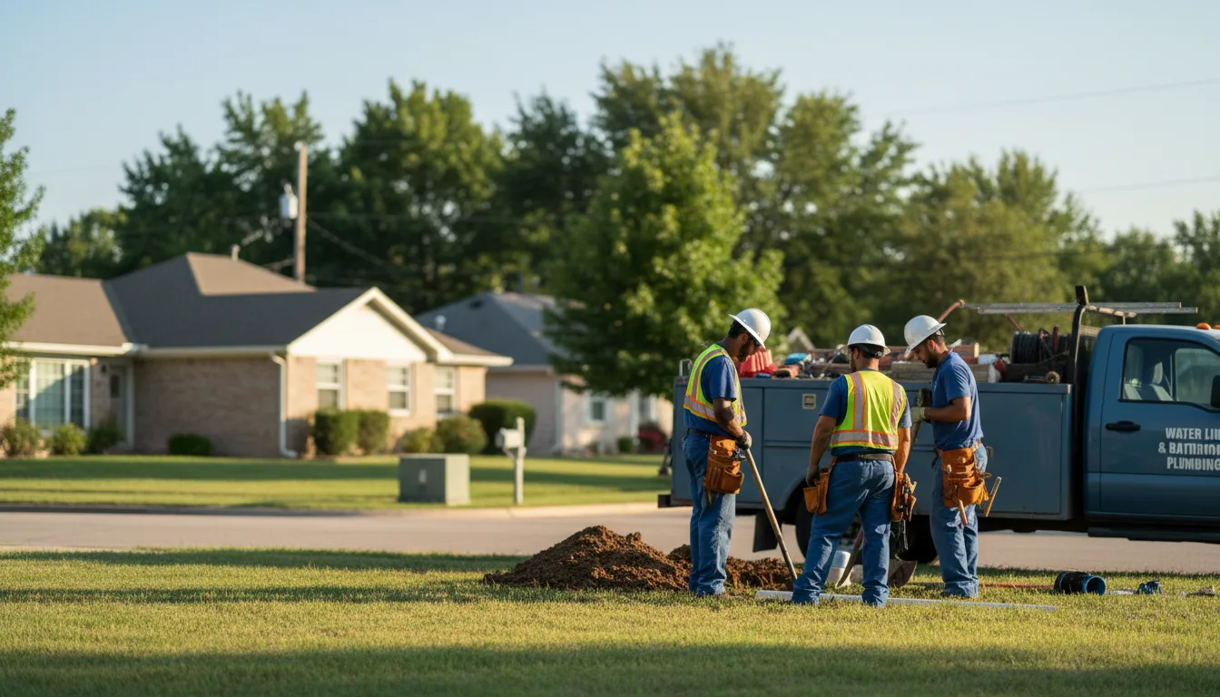 Residential water line and bathroom plumbing service in Pennsburg, PA
